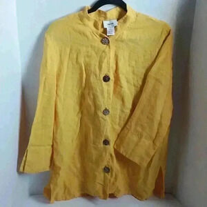 Neiman Marcus Exclusive Women's 100% Linen Blazer Size XL with Accent Bu…